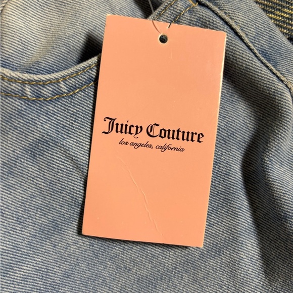 Juicy Couture Logo Wide Leg Indigo Light Wash Blue Jeans 5/27 NWT - Picture 4 of 7